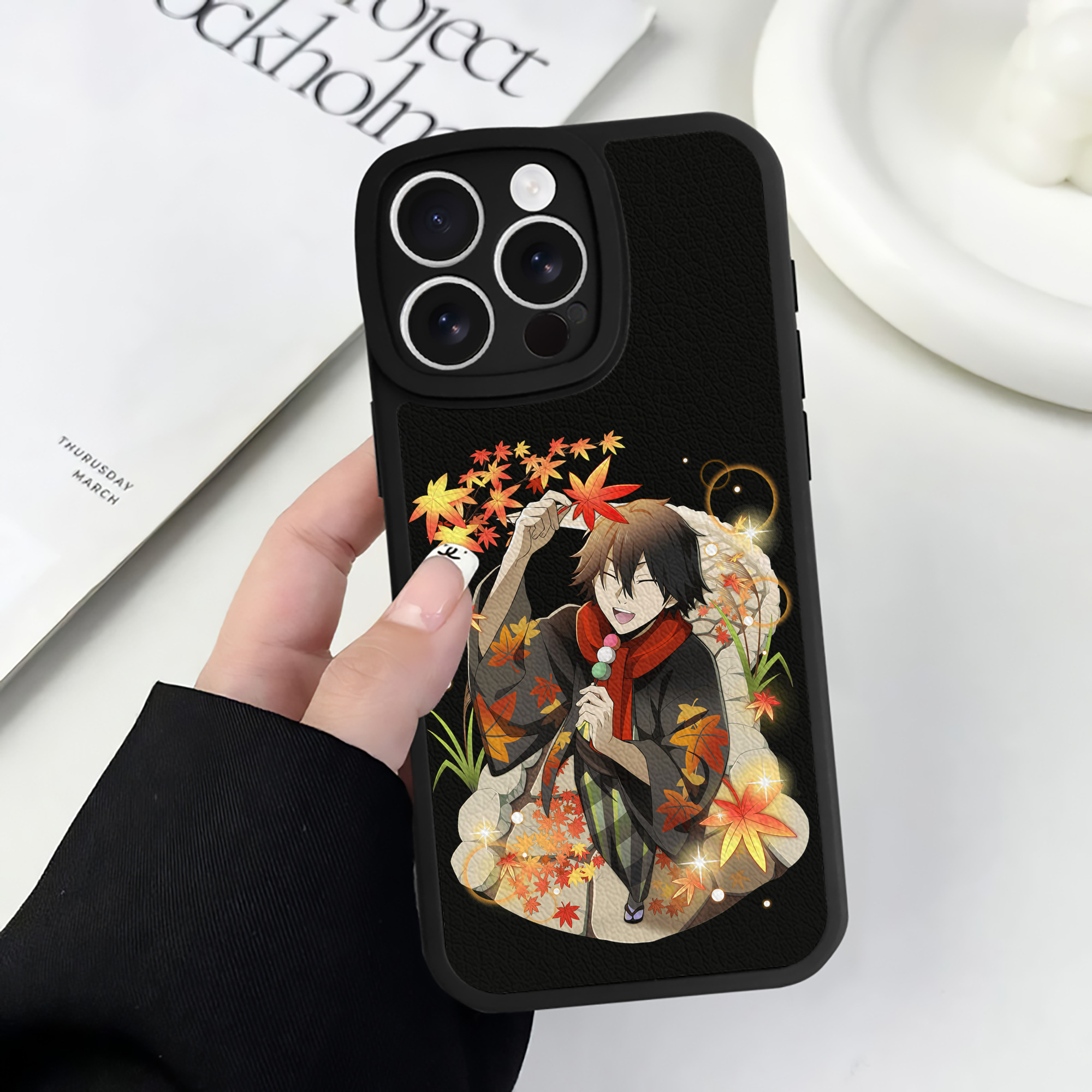 （画像用） 文豪ストレイドッグス Bungo Stray Dogs 【iPhone 16シリーズ対応】シリコンスマホケース（レザー調） 材質：シリコン